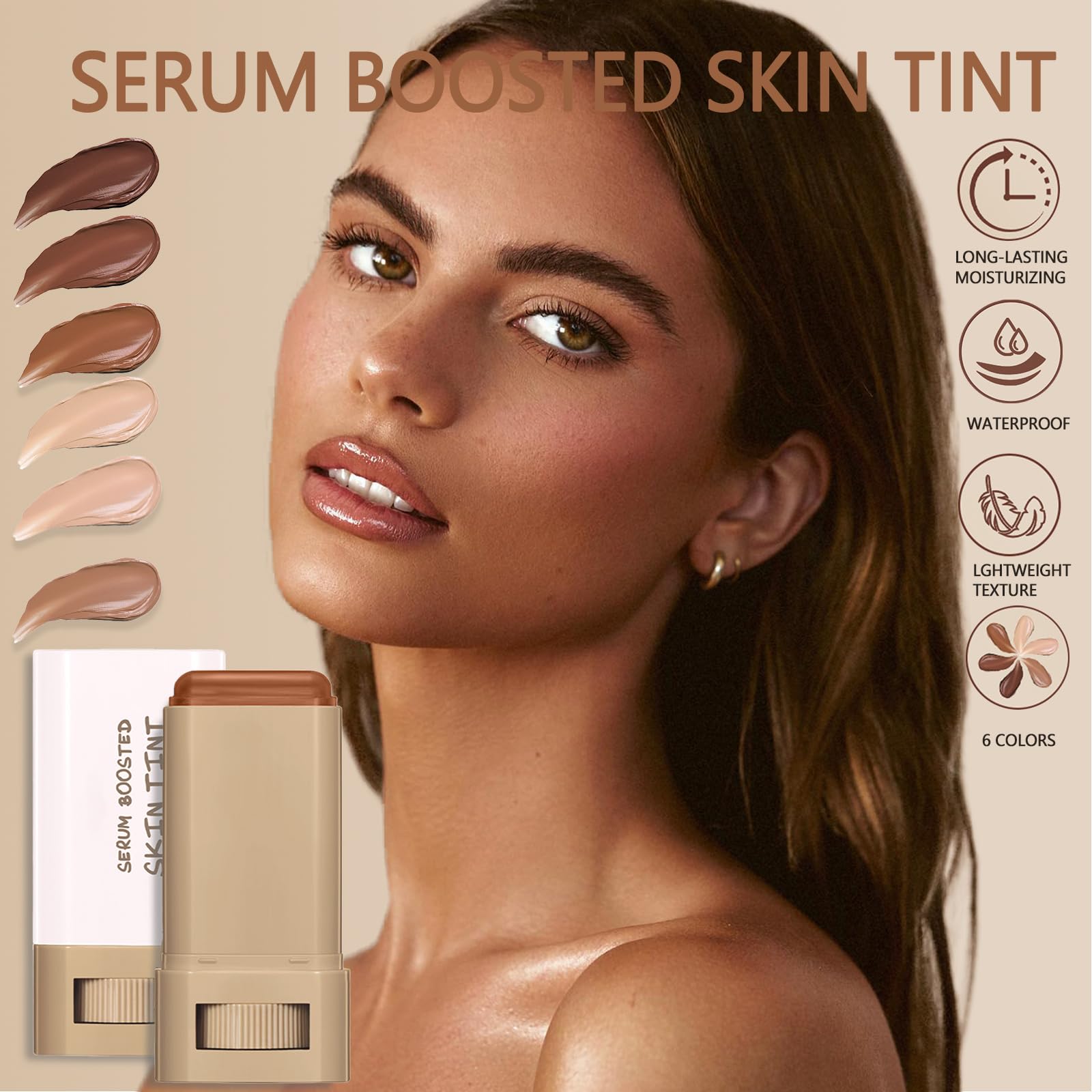 Anweina solid tinted moisturizing serum face stick shade number 3 open tube view