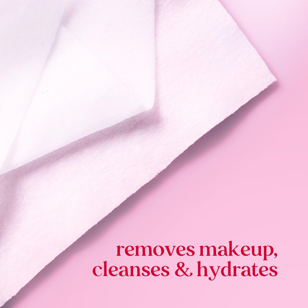 Lifestyle shot of Burt's Bees facial wipes on bathroom counter