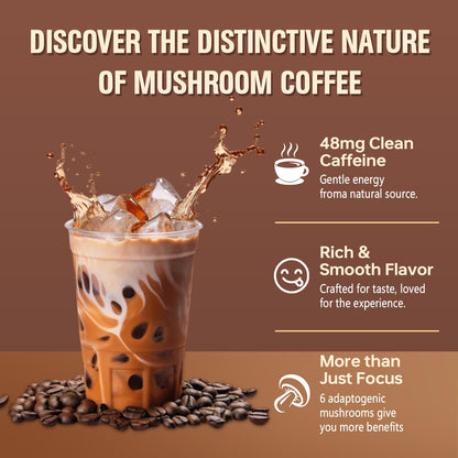Back label of Bcuelov mushroom beverage detailing clean keto friendly ingredients.