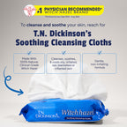 T.N. Dickinson's pre-moistened cleansing cloth texture and size