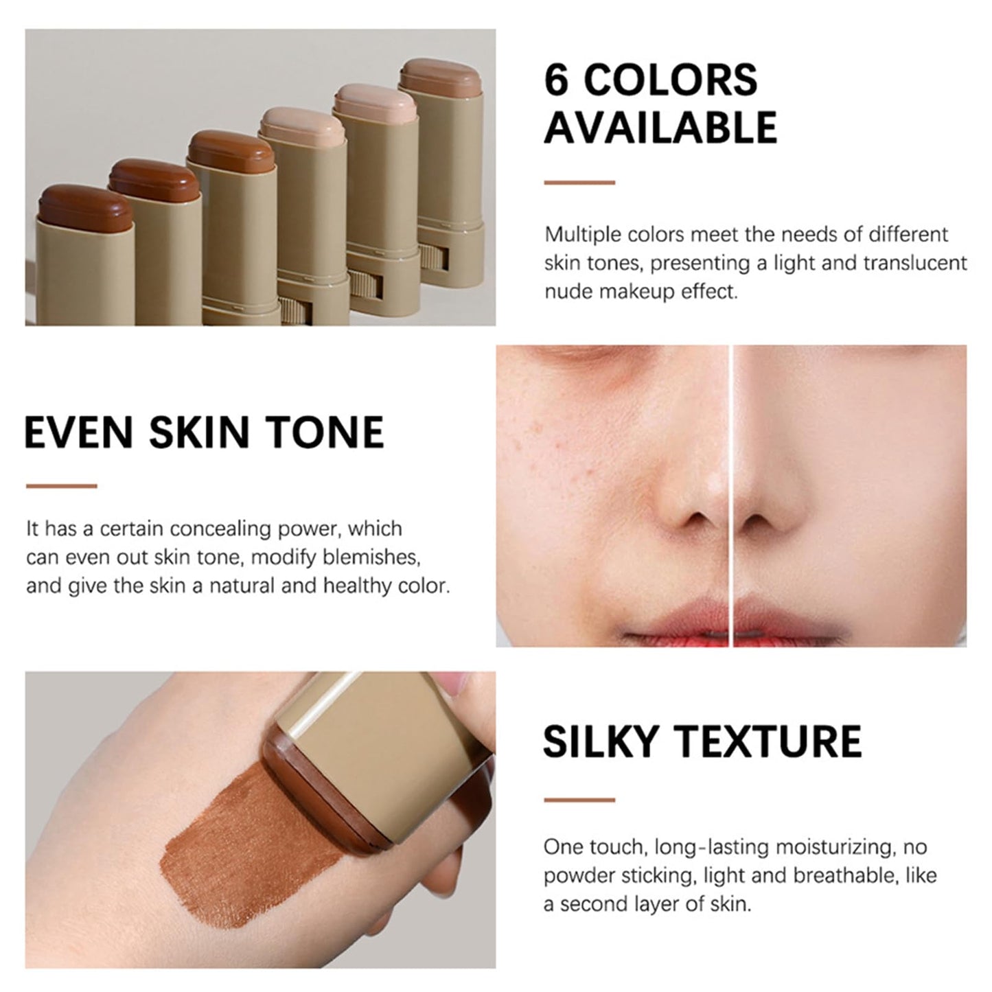 Anweina hydrating contour and foundation stick lifestyle shot for Indian consumers
