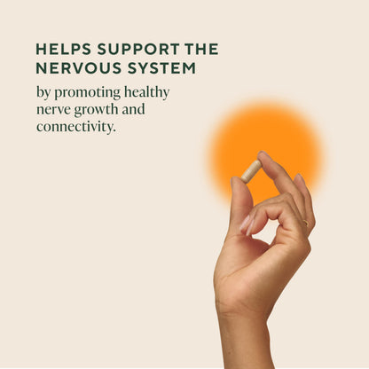 Authentic imported USA brain health supplement showing certified organic and non GMO labels