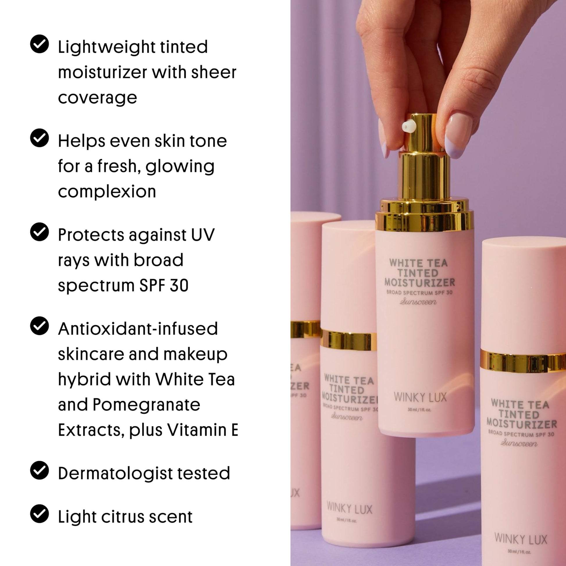 Hydrating tinted moisturizer with broad spectrum SPF 30 shade swatch