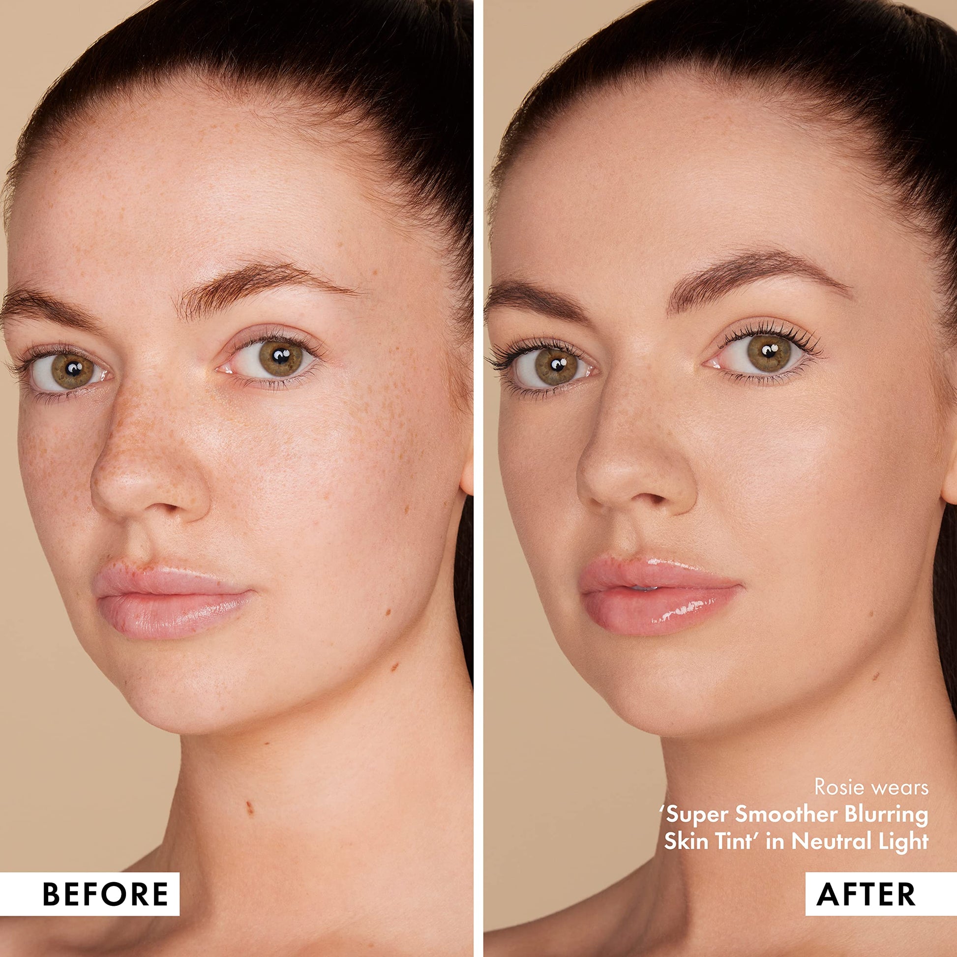 ICONIC LONDON hydrating makeup tint bottle held to demonstrate its compact 30ml travel-friendly size.