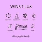 Winky Lux 1 fluid ounce bottle with outer box layout