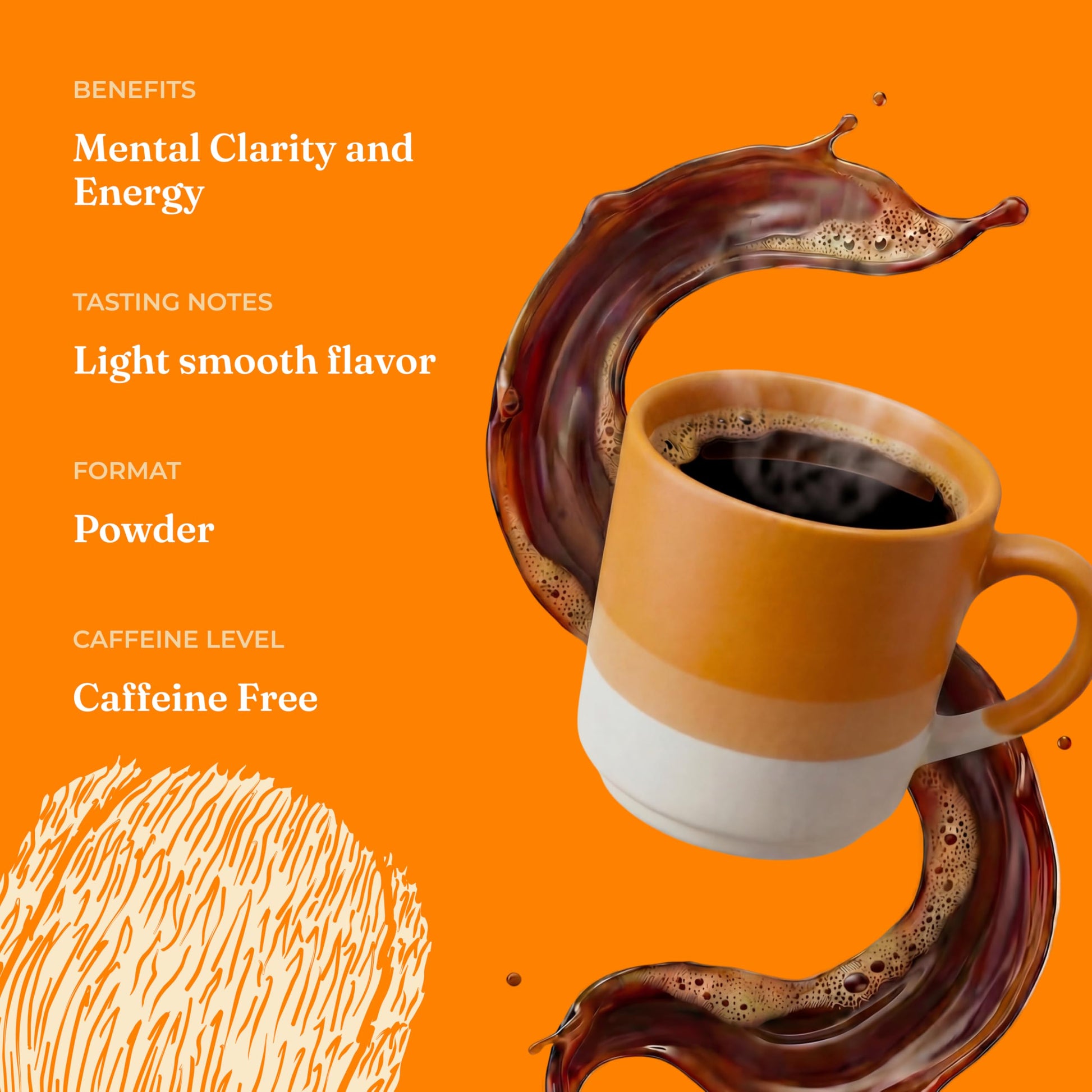 Side view of Four Sigmatic Focus Blend showcasing adaptogen ingredients list.
