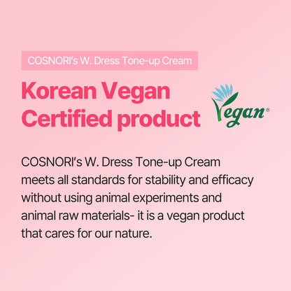 COSNORI lightweight tone up cream texture sample demonstrating smooth lotion consistency