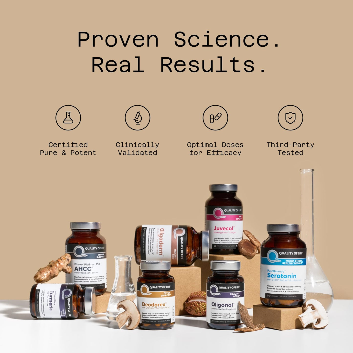 Quality of Life wellness dietary supplement for immune defense and liver support.