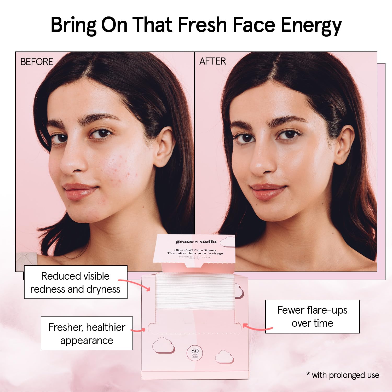 Using Grace and Stella face towel for makeup removal