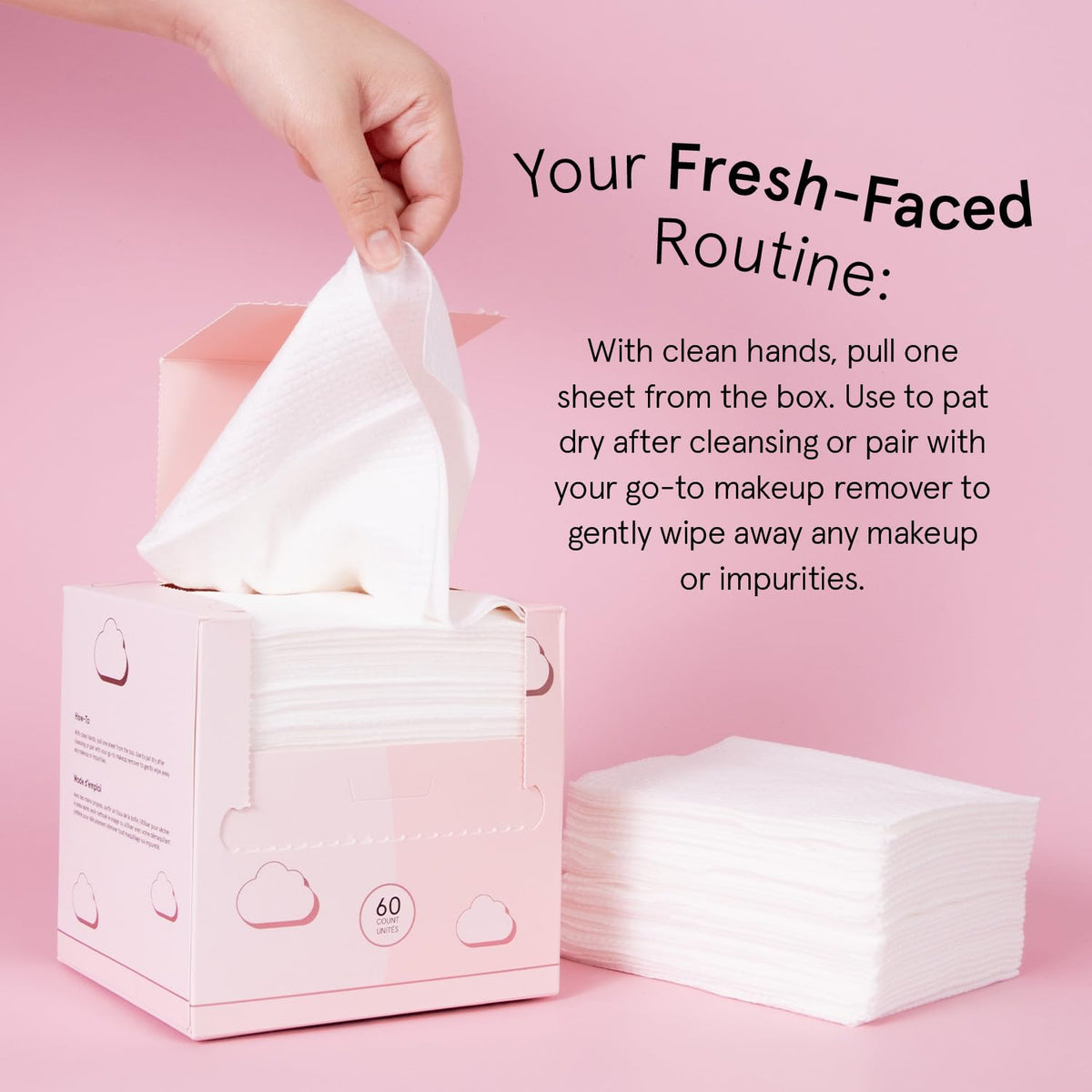 Soft absorbent texture ideal for sensitive skin cleansing