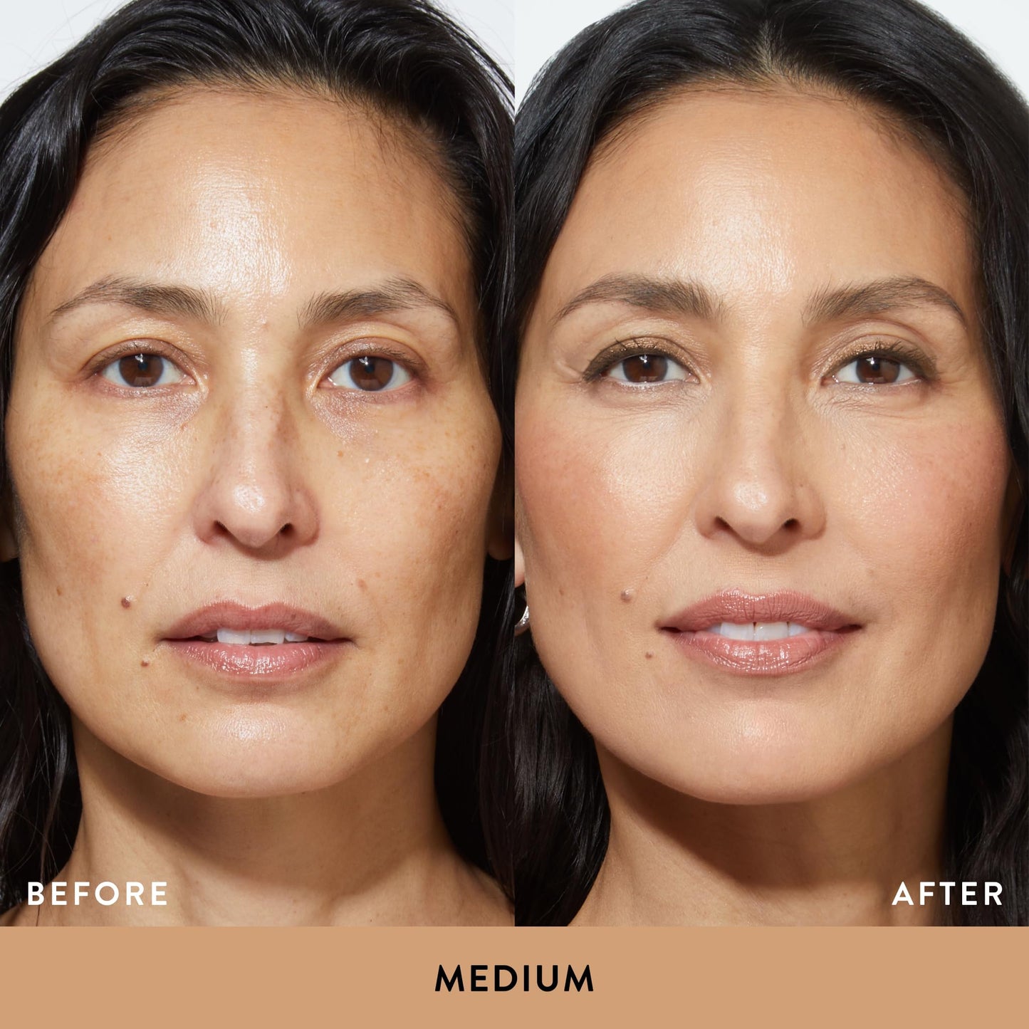 Laura Geller skincare infused SPF 50 plus foundation bottle with medium shade indicator.