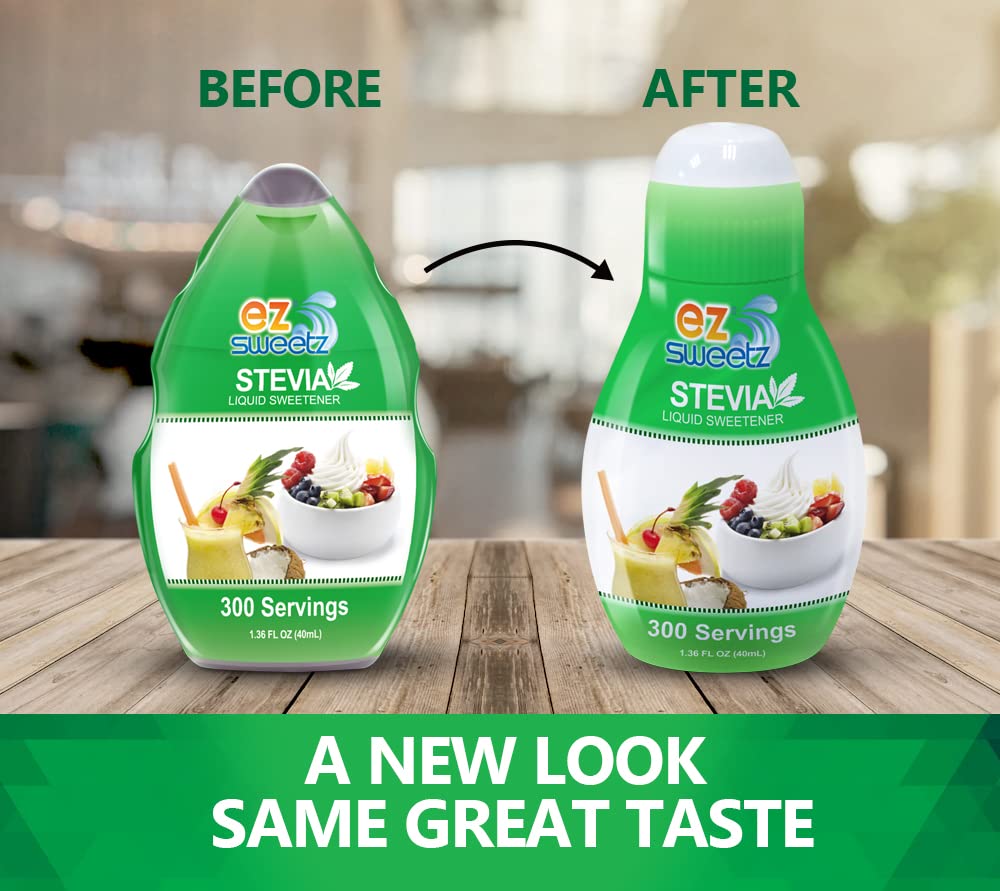 EZ-Sweetz liquid stevia drops being added to a morning cup of black coffee.