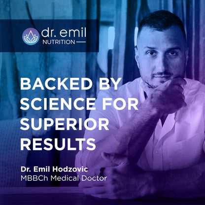 Dr Emil Nutrition non GMO doctor formulated daily memory and immune defense booster bottle.