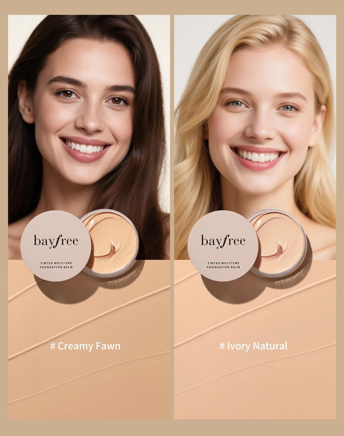 Bayfree tinted moisture foundation balm texture close up view
