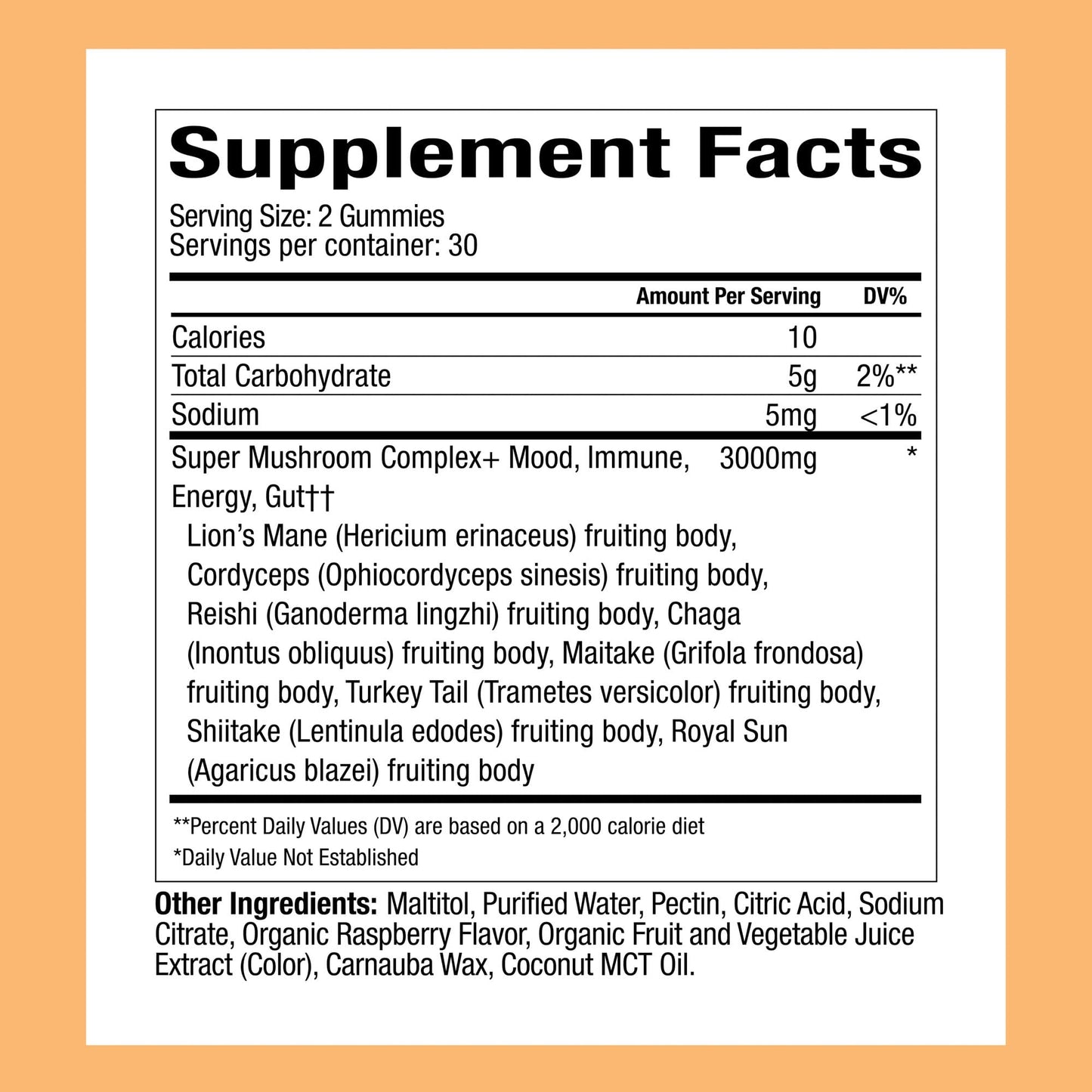 Premium Lion's Mane and Chaga mushroom blend gummies for adult whole body wellness