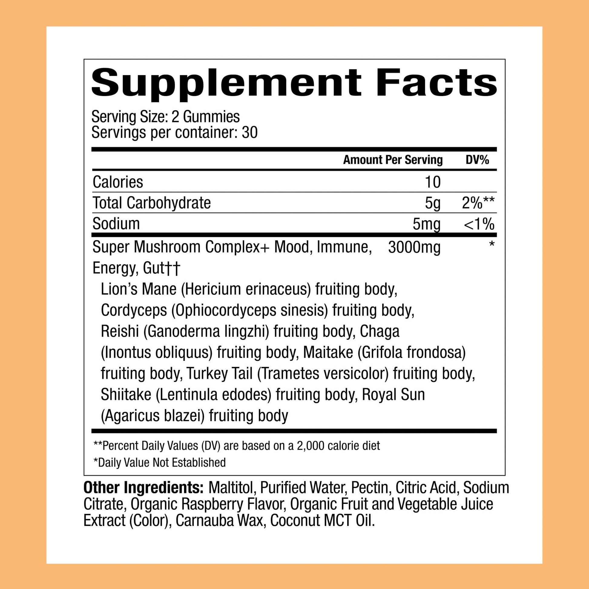 Premium Lion's Mane and Chaga mushroom blend gummies for adult whole body wellness