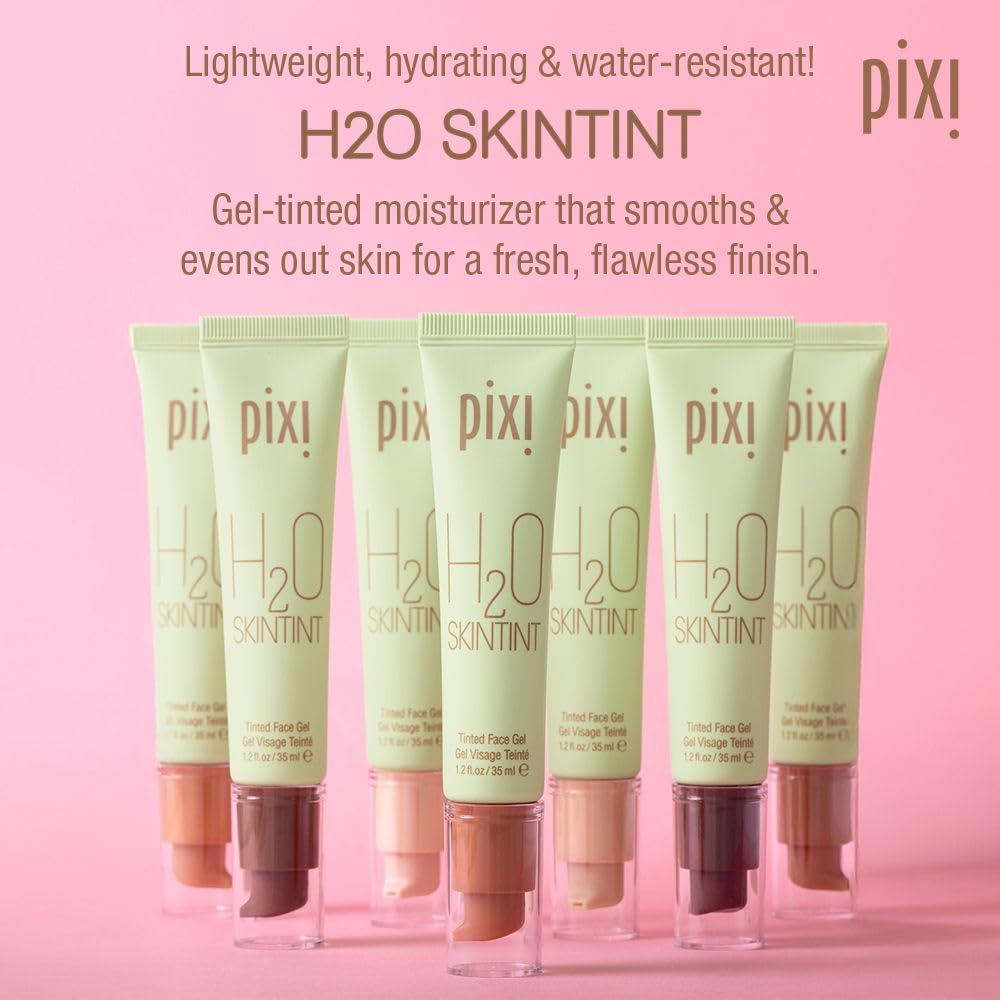 Pixi H2O SkinTint back label displaying ingredients and product volume details