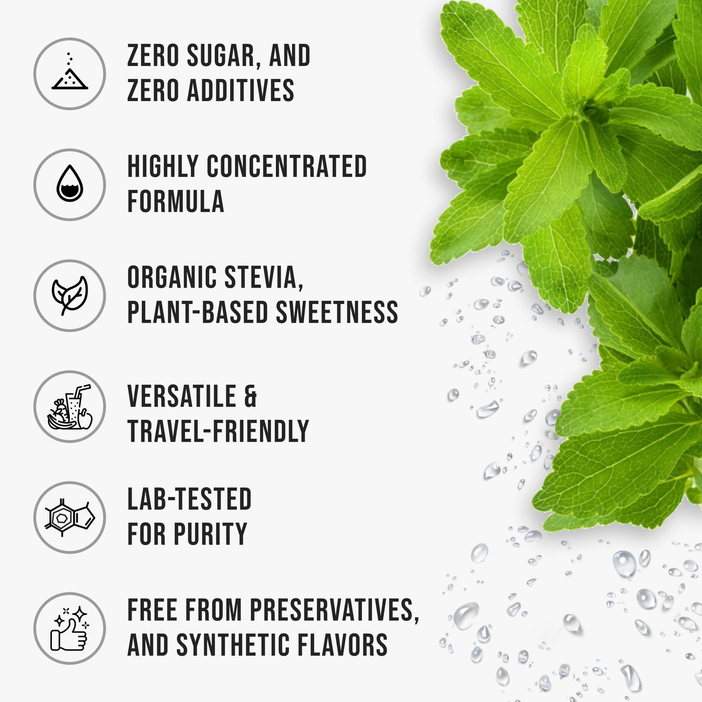 Close up of WHYZ plant based sweetener dropper top for precise serving control