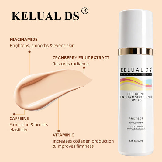 Sheer tinted sunscreen fluid texture being squeezed out to demonstrate its lightweight coverage.