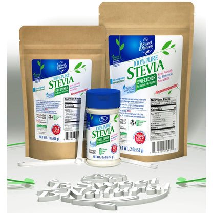 BSL BSweetBNatural sugar free stevia leaf extract pure powder top view on lid packaging