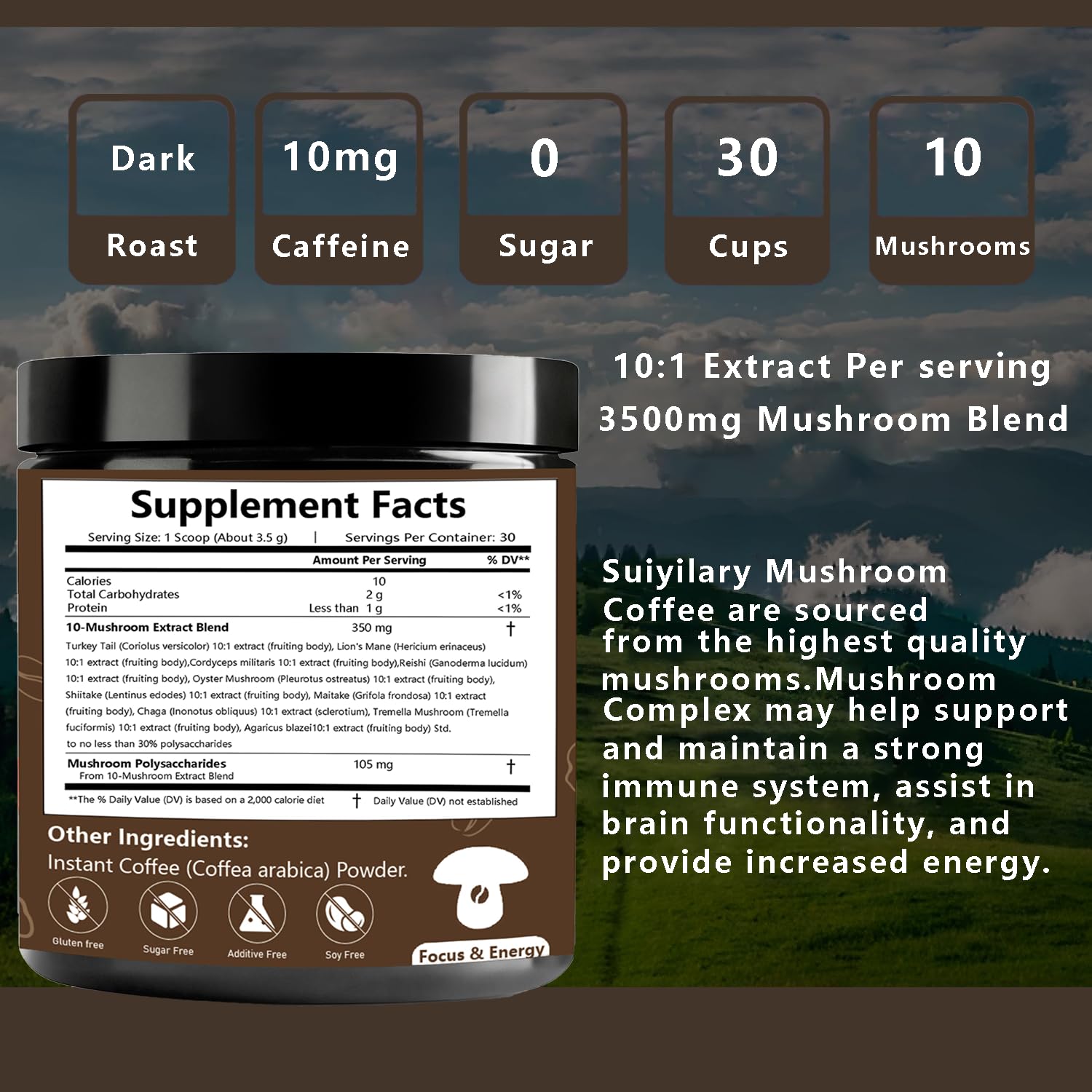 Suiyilary 30 servings instant wellness coffee lifestyle view