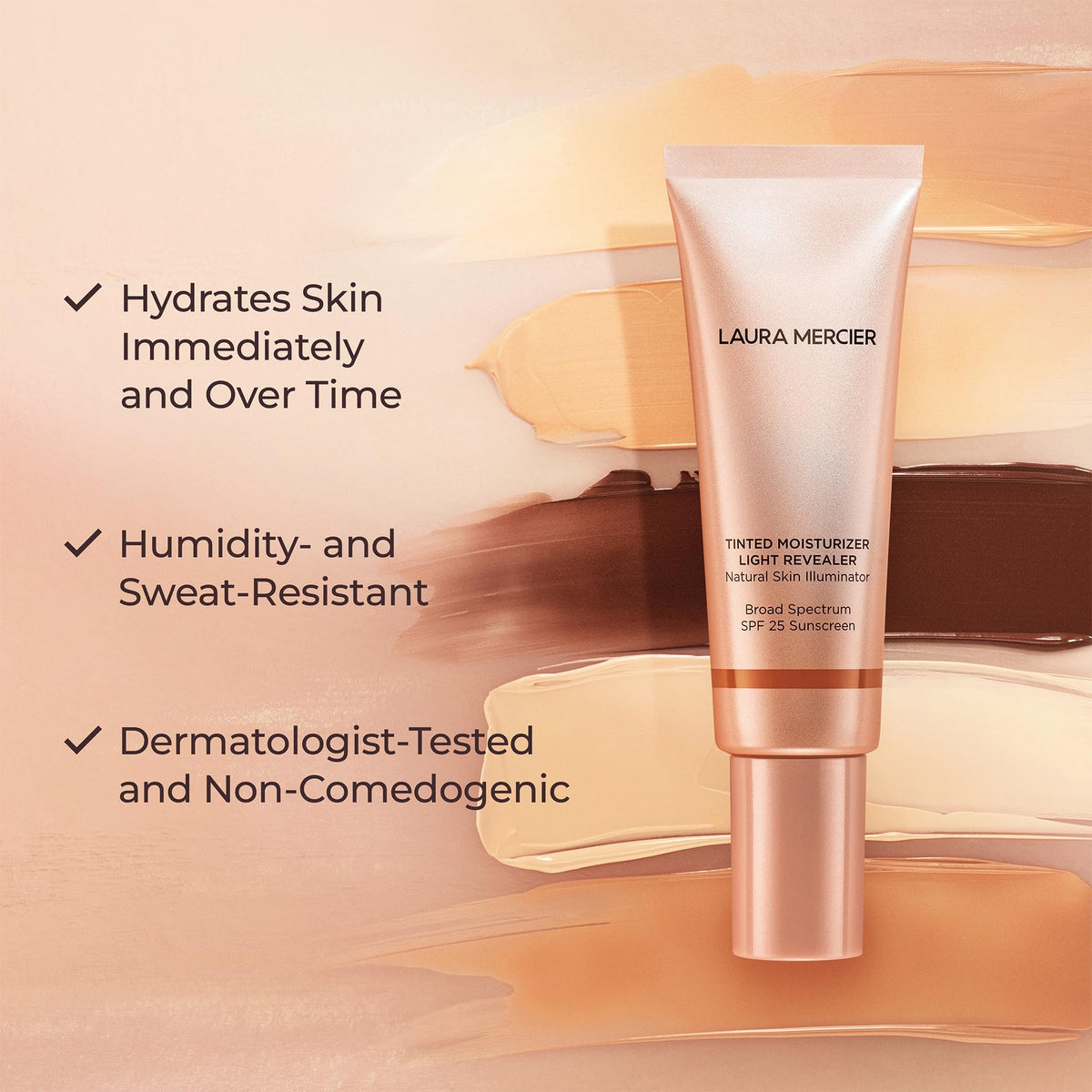 Laura Mercier Tinted Moisturizer Light Revealer texture swatch on skin