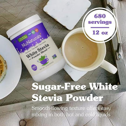 NuNaturals zero calorie sugar substitute container close up view