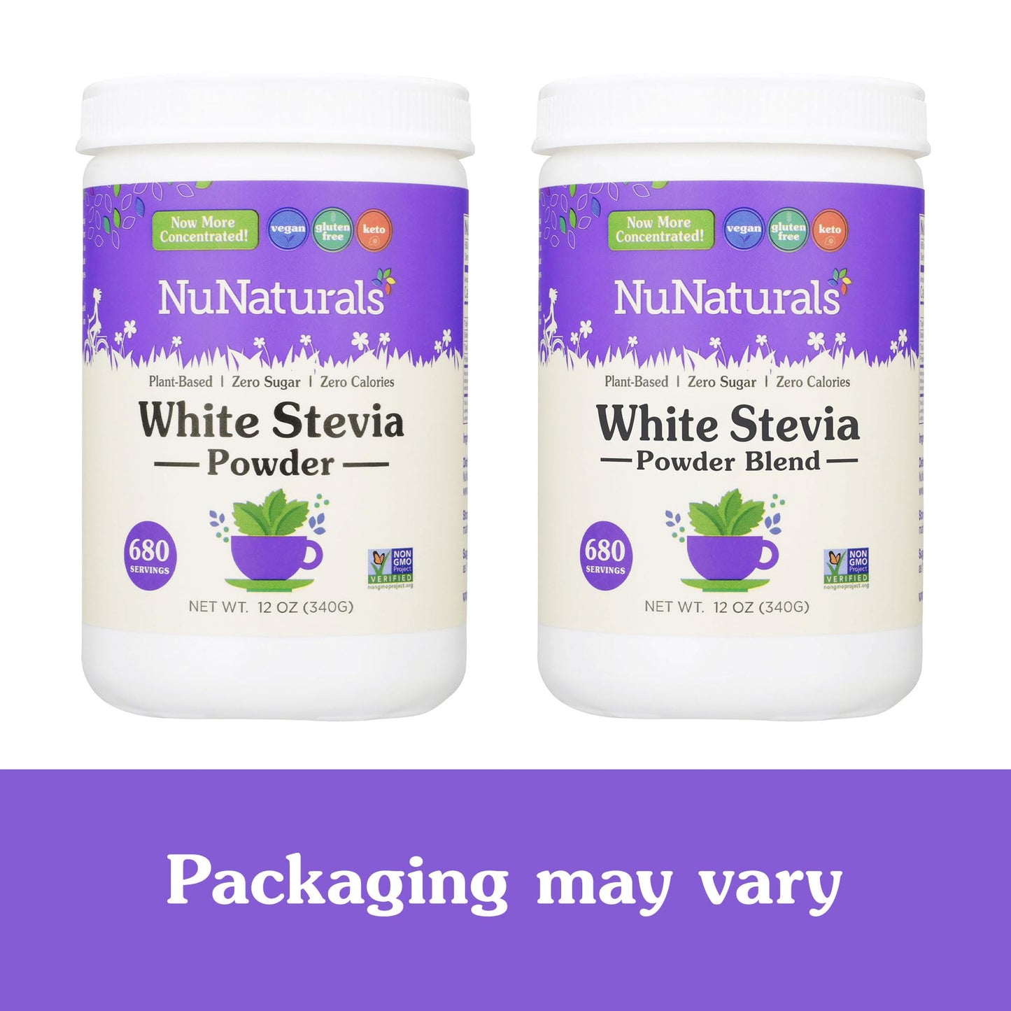 NuNaturals gluten free and vegan friendly natural herbal sweetener packaging