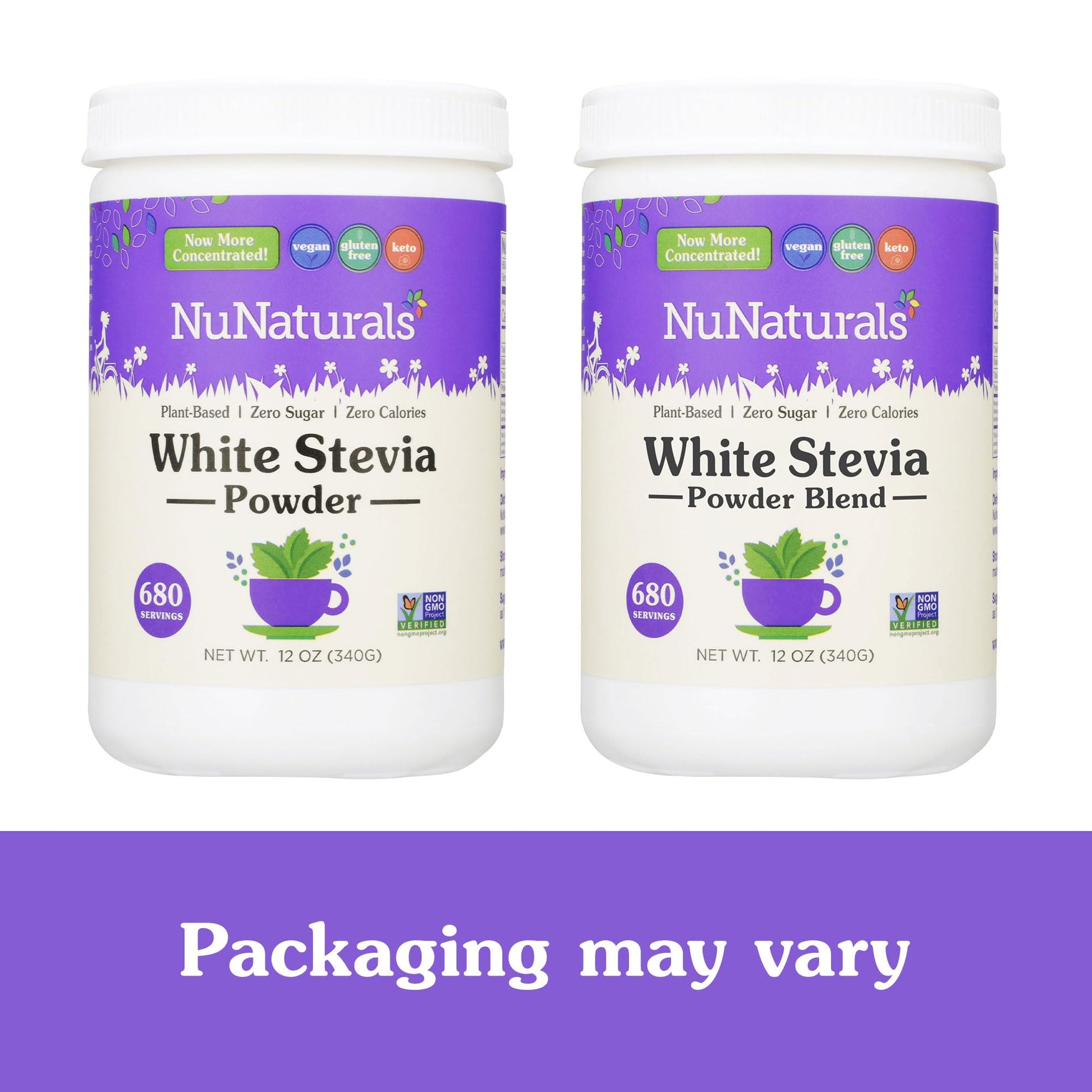 NuNaturals gluten free and vegan friendly natural herbal sweetener packaging