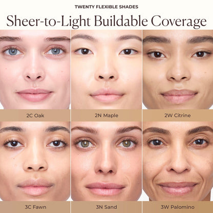 Laura Mercier luxury face tint product standing upright against a clean minimalist background.