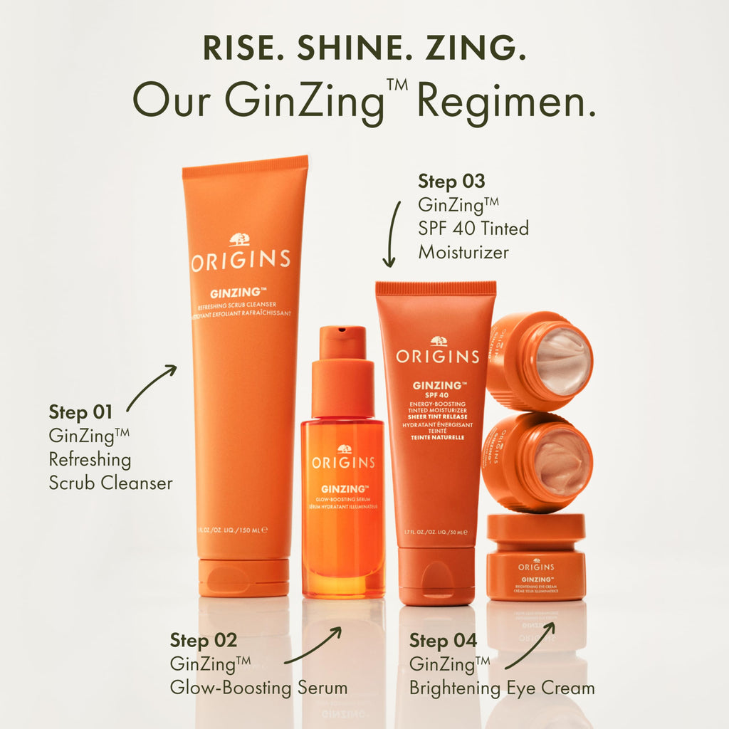 Origins GinZing energy boosting moisturizer box packaging layout