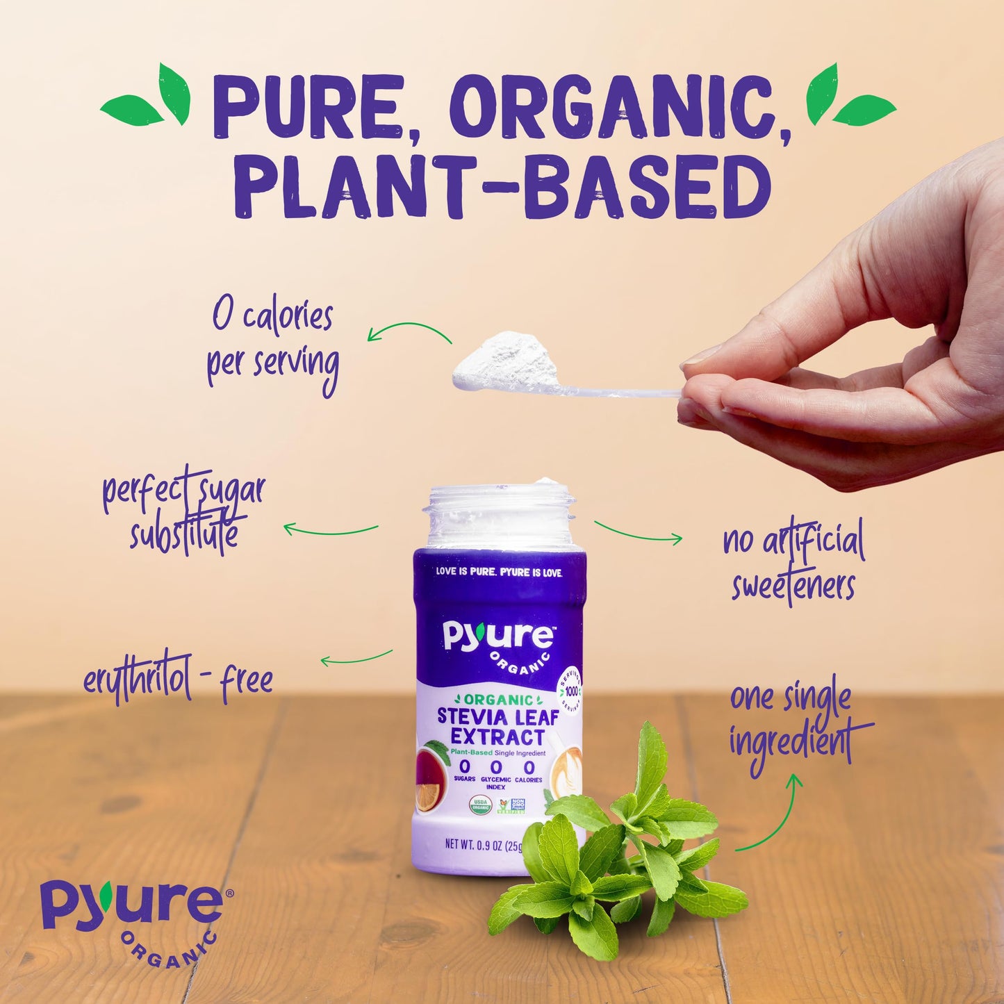 Keto friendly sugar substitute powder bottle back panel ingredients list
