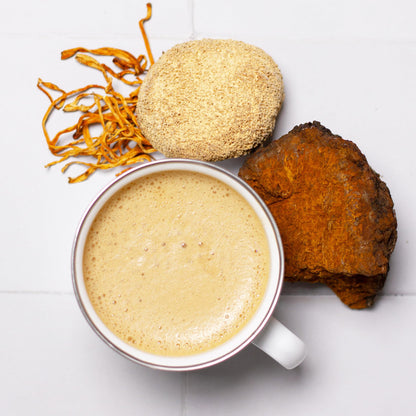 Laird Superfood Performance Mushrooms pack indicating forty five servings of adaptogens.