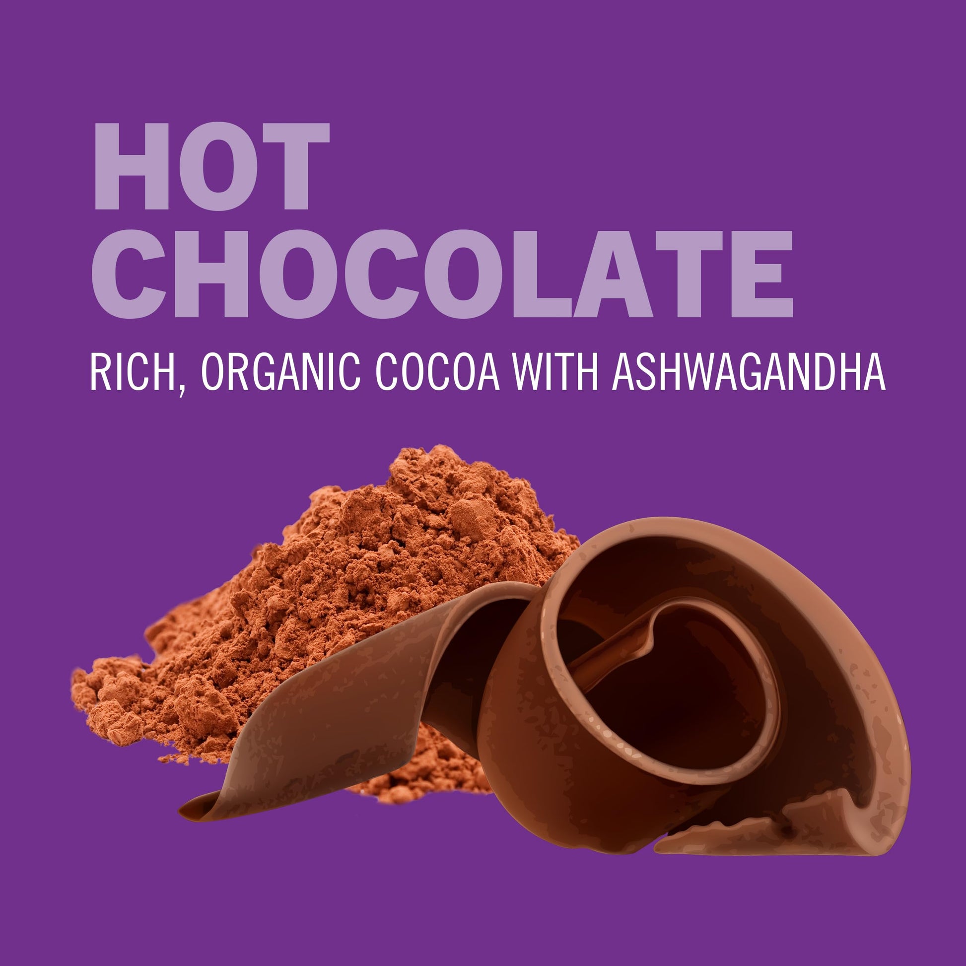 Keto friendly vegan hot chocolate superfood blend for daily calm