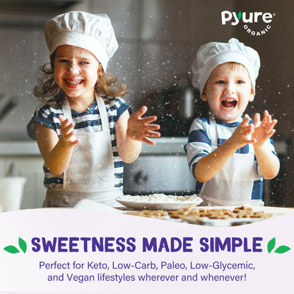Pyure pure stevia leaf extract non GMO sweetener bottle on display