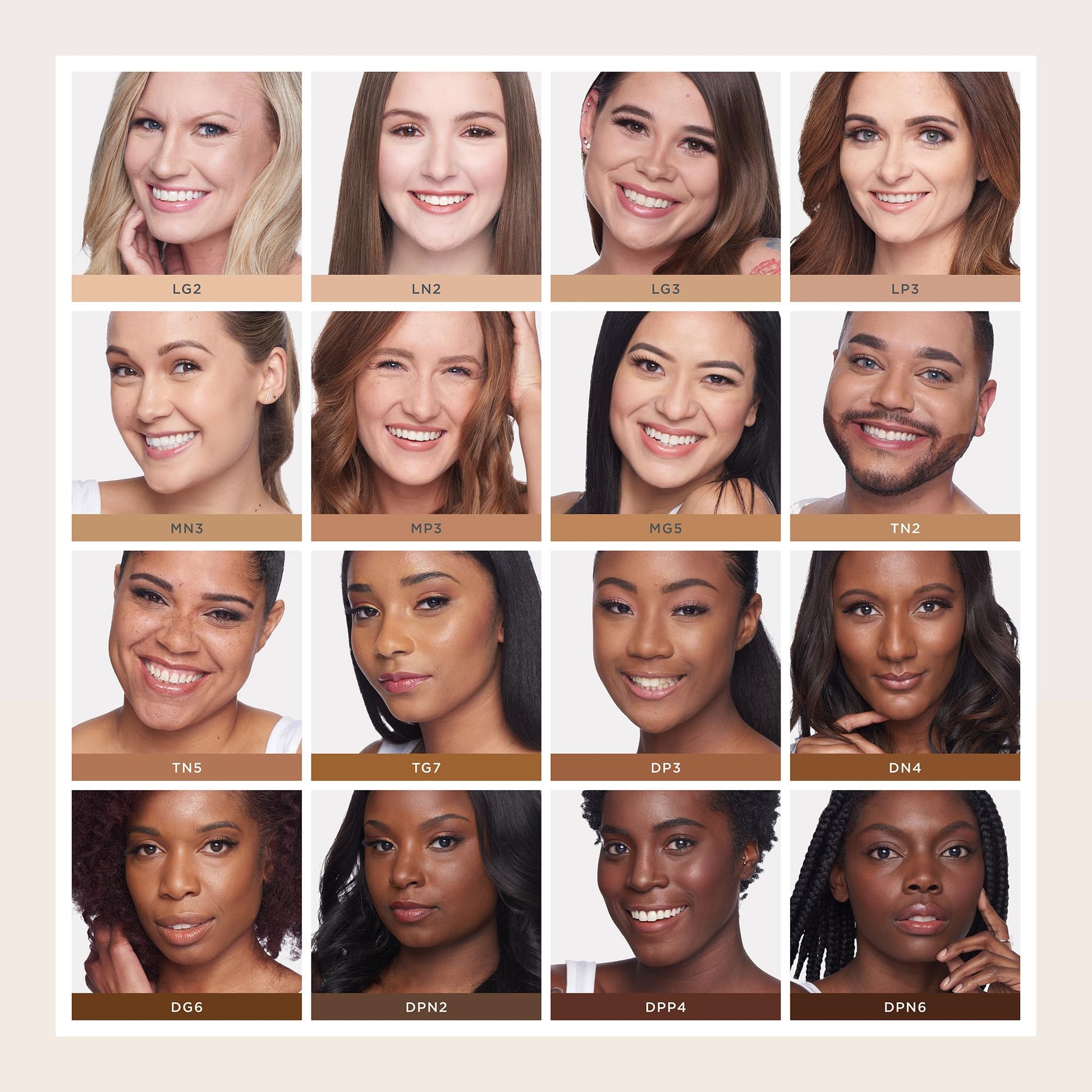 Swatches of the PÜR MINERALS tinted face cream blended out on skin to showcase the dewy coverage