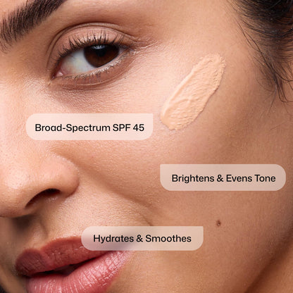 Luminous glow tinted daily moisturizer sunscreen texture swatch