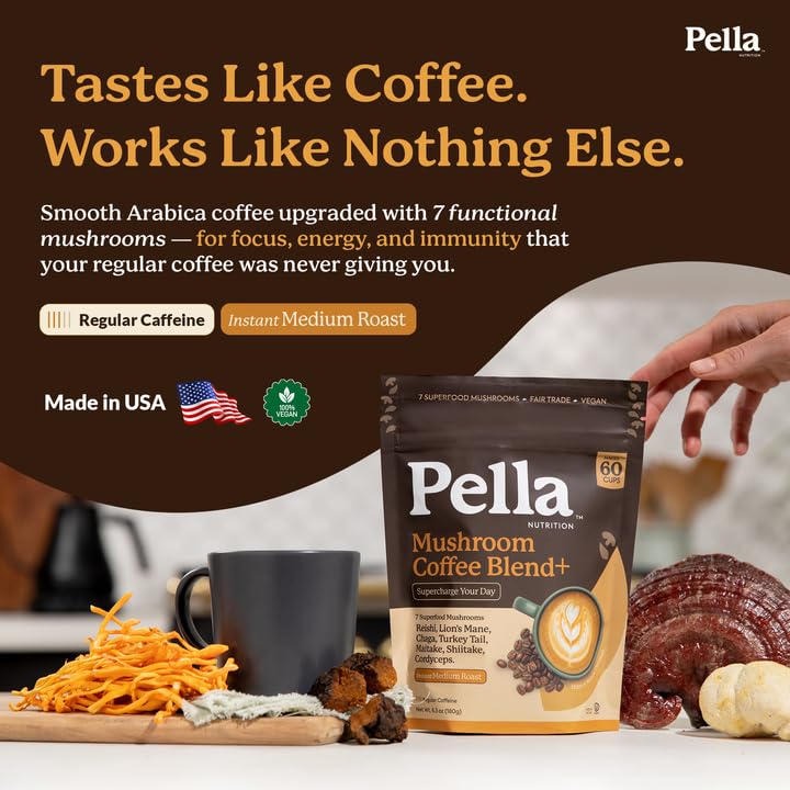 Premium Arabica mushroom coffee blend prepared in a morning mug
