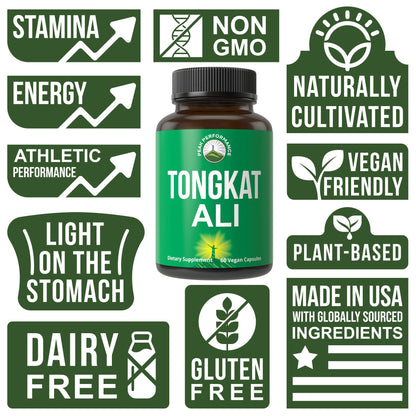 Peak Performance Tongkat Ali 60 vegan capsules packaging