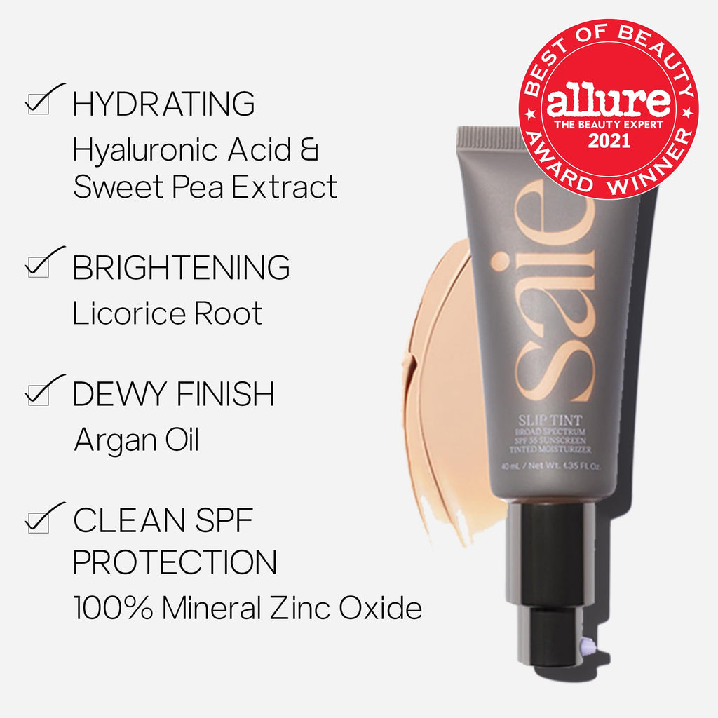 Saie Slip Tint Tinted Moisturizer shade three tube back label