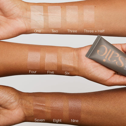 Saie fragrance-free tinted moisturizer on a clean background