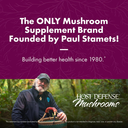 Authentic Host Defense Turkey Tail mushroom capsules bottle standing upright