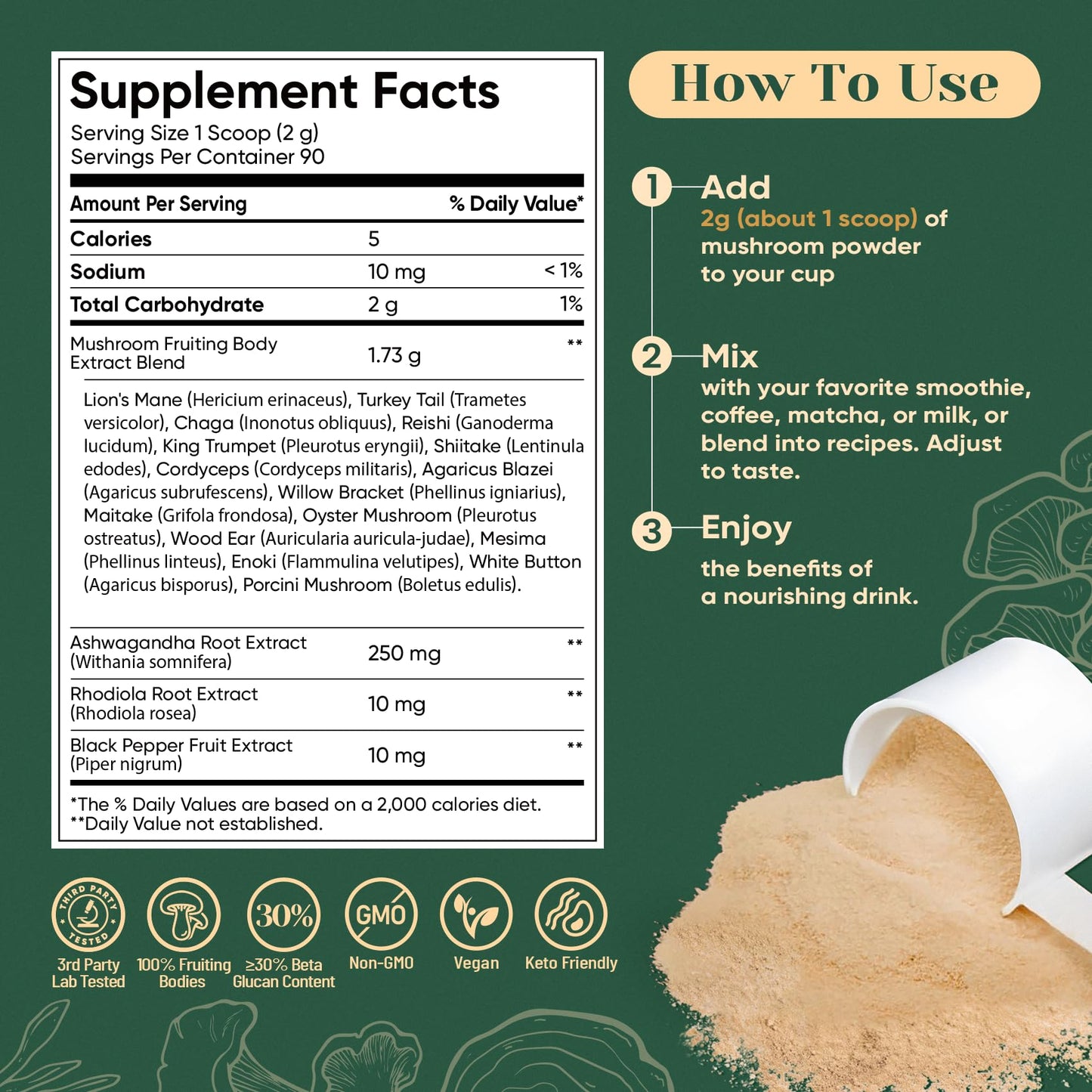 Venture Pal USA imported premium dietary supplement showing secure packaging back panel details.