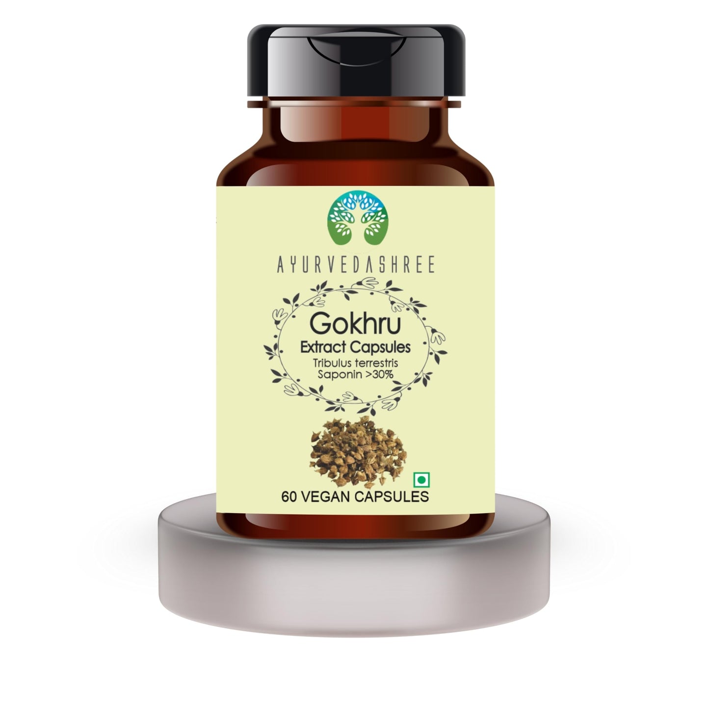 Ayurvedashree Gokhru supplement bottle nutrition label