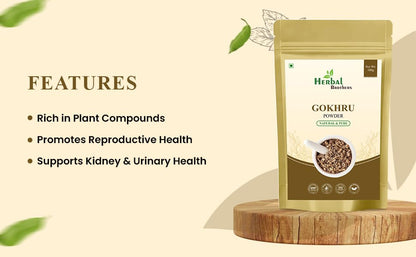 Organic Tribulus terrestris supplement powder close up