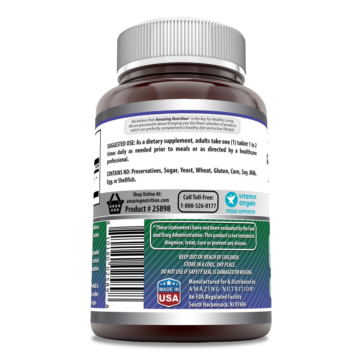 Amazing Nutrition Tribulus extract nutritional facts label