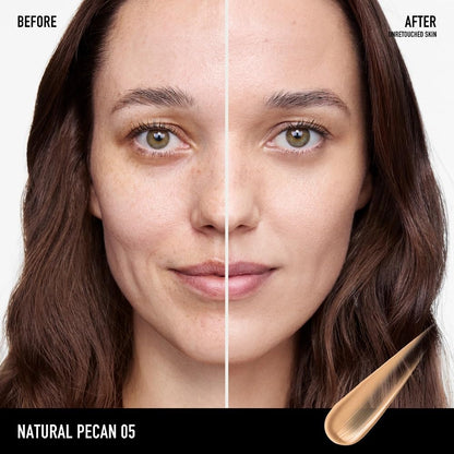 bareMinerals sheer to light skin tint cream texture swatch illustrating the smooth formula.