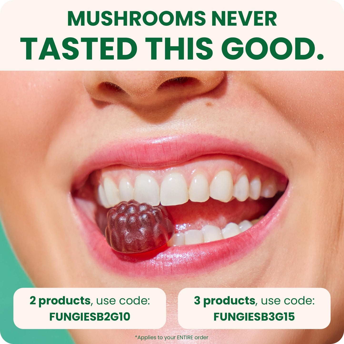Fungies Lion's Mane Mushroom Gummies organic brain health formula display