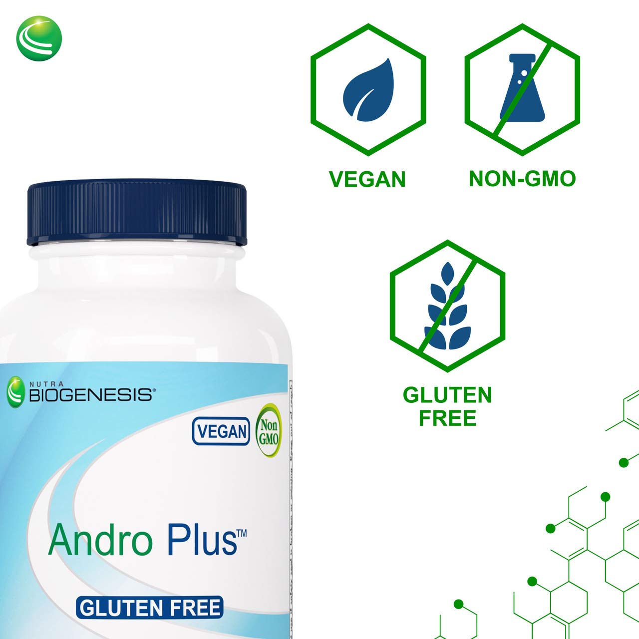 Side view of Nutra BioGenesis Andro Plus bottle