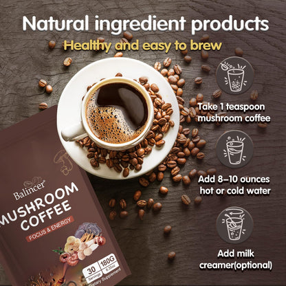 Natural vegan friendly wellness coffee container top view for clean energy.